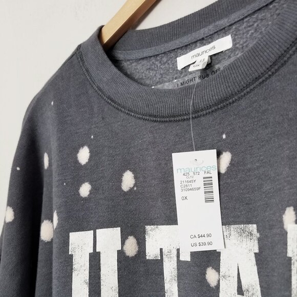 NEW Maurices Utah Tie Dye Ombre Sweatshirt Women Plus Size 0X Blue/Off White $40 - Picture 11 of 14